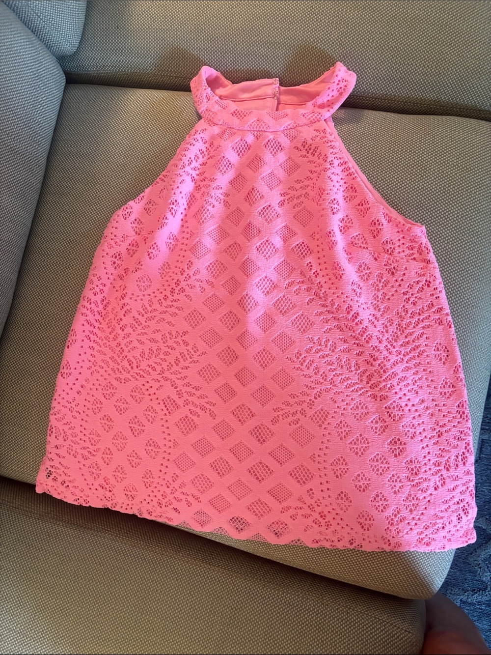Lilly Pulitzer Pink Lace Halter Tank Top